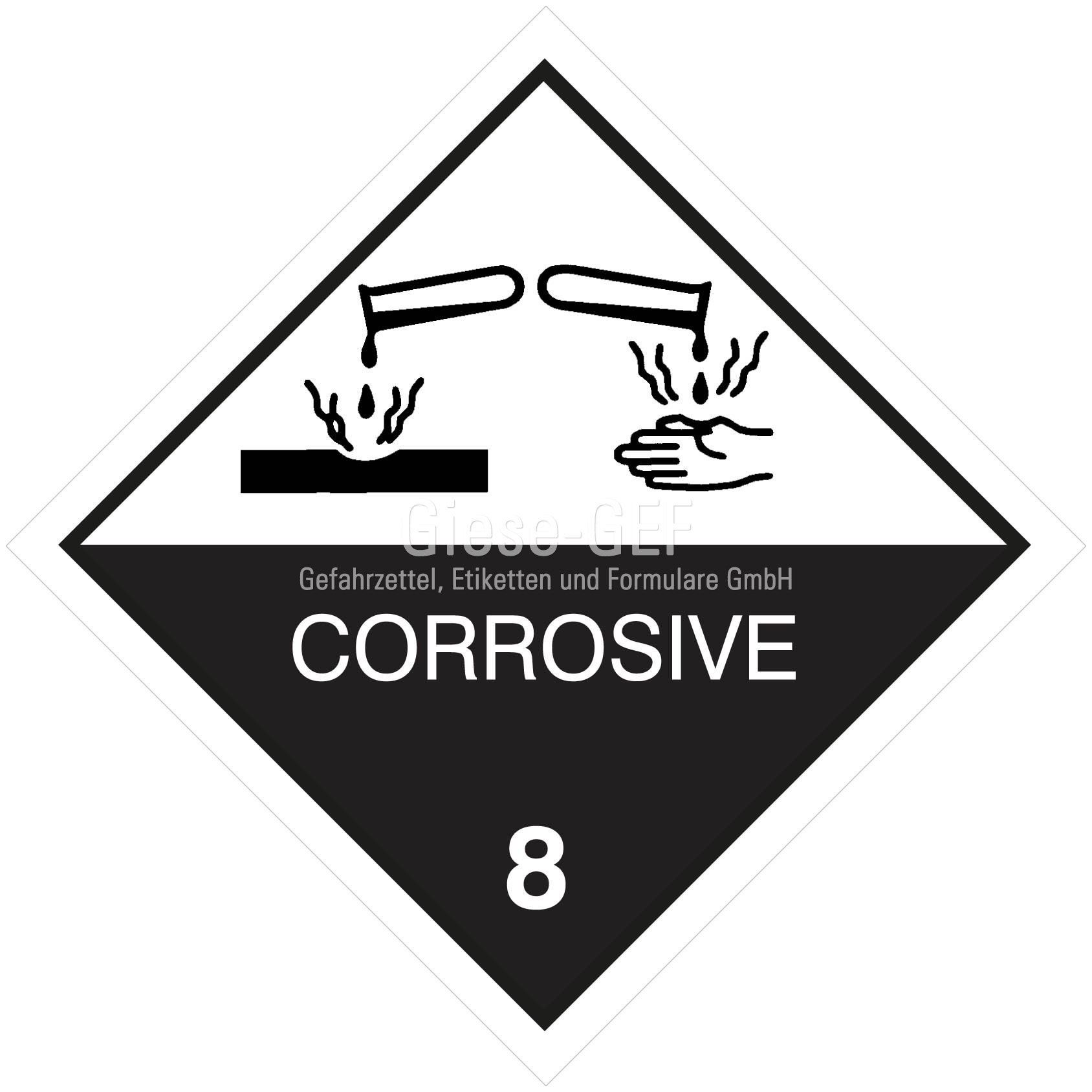Gefahrgutetiketten Klasse 8 "Corrosive"