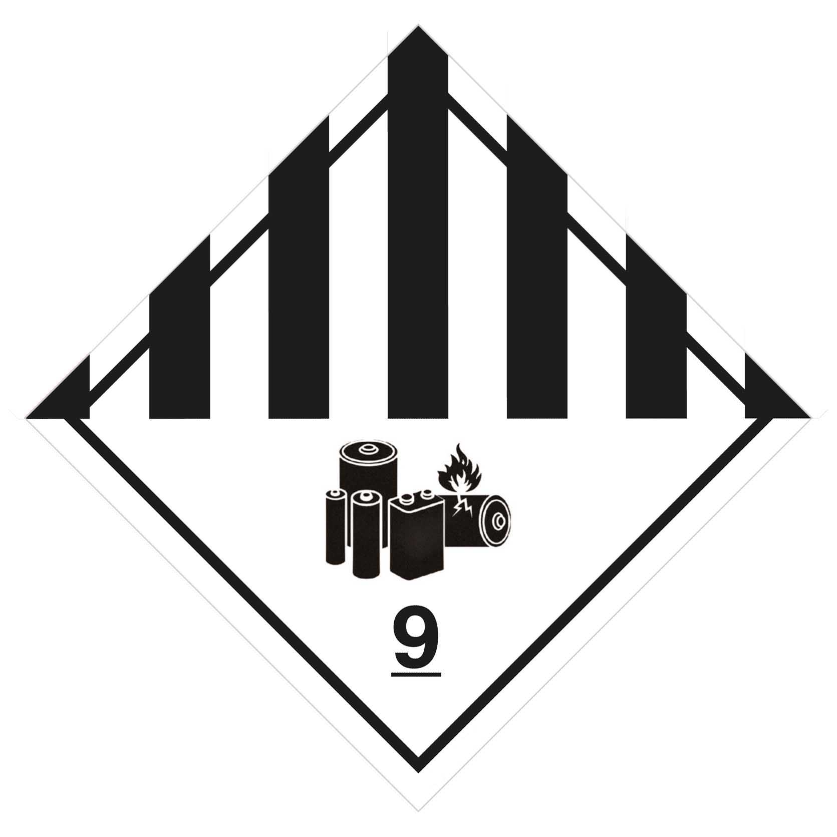 Gefahrzettel 9A / Gefahrgutaufkleber Batterie Gefahrzettel 9A / Gefahrgutaufkleber Batterie