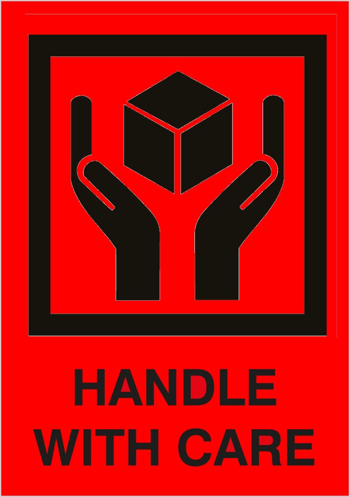 Aufkleber Handle with Care