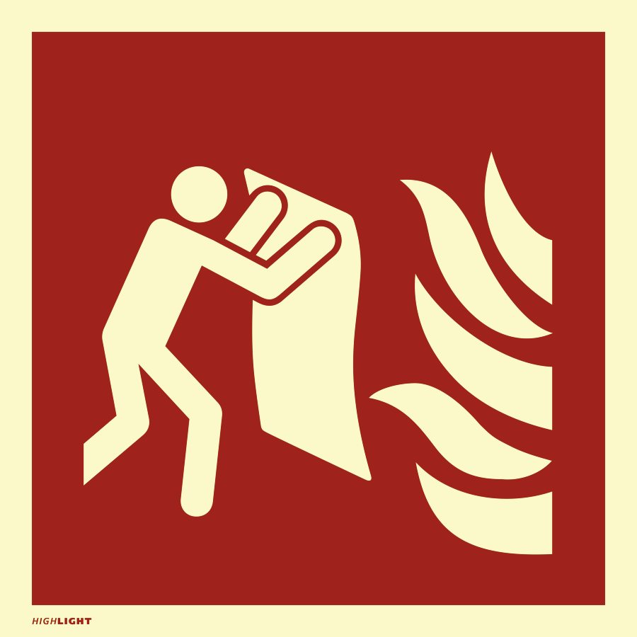 Feuerlöschdecke, Brandschutzzeichen, ISO 7010