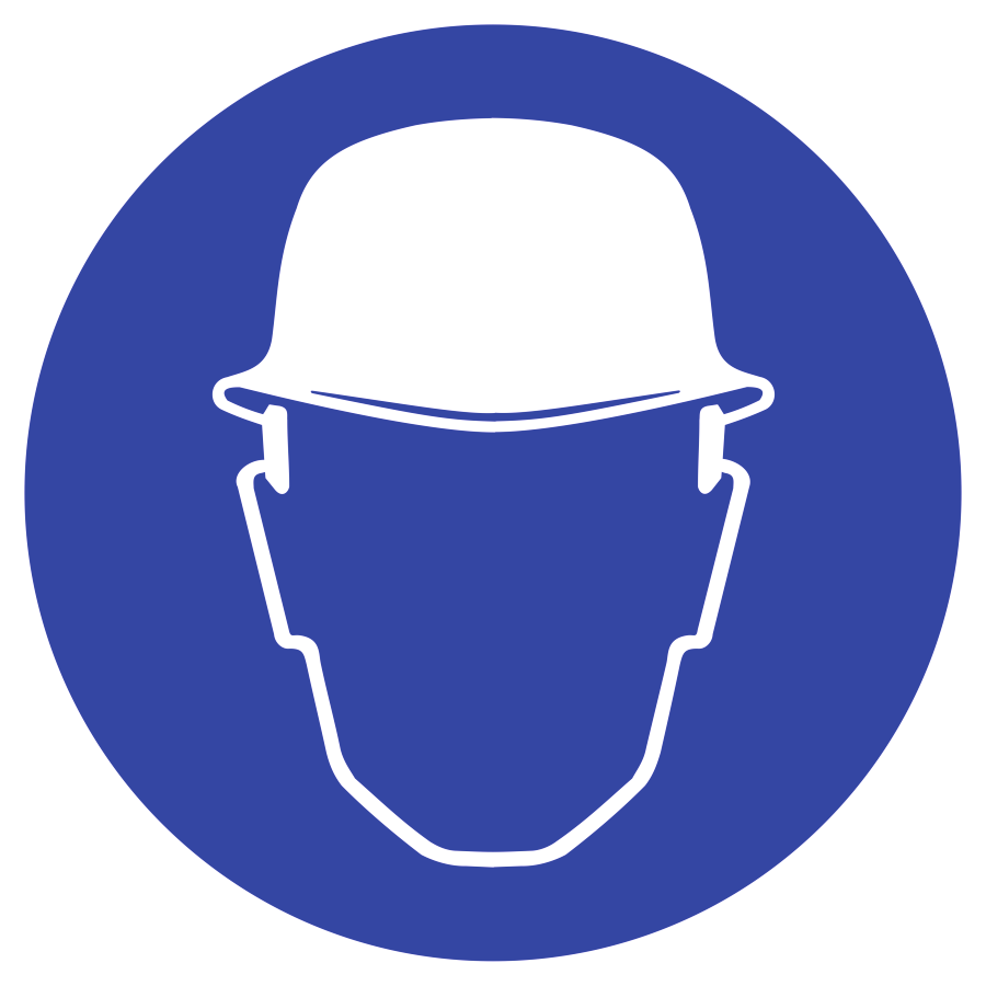 Kopfschutz benutzen, Symbolschild, BGV A8