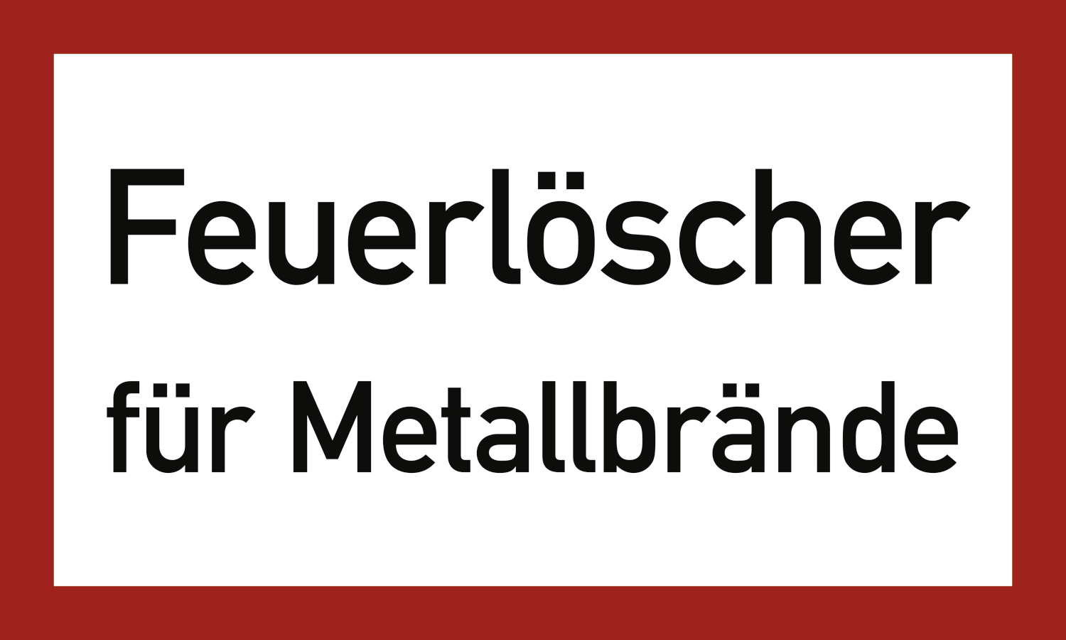 Brandschutzzeichen Feuerlöscher für Metallbrände, Textschild Brandschutzzeichen Feuerlöscher für Metallbrände, Textschild