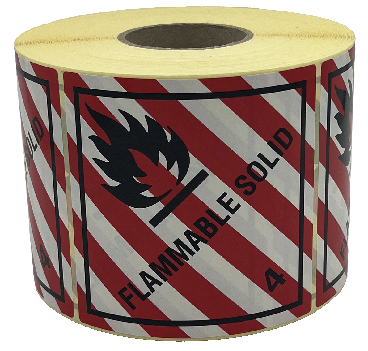 Gefahrgutetiketten Aufkleber Klasse 4.1, 1000 x 100 mm, Haftpapier, 1.000 Stück pro Rolle, Flammable Solid Gefahrgutetiketten Aufkleber Klasse 4.1, 1000 x 100 mm, Haftpapier, 1.000 Stück pro Rolle, Flammable Solid