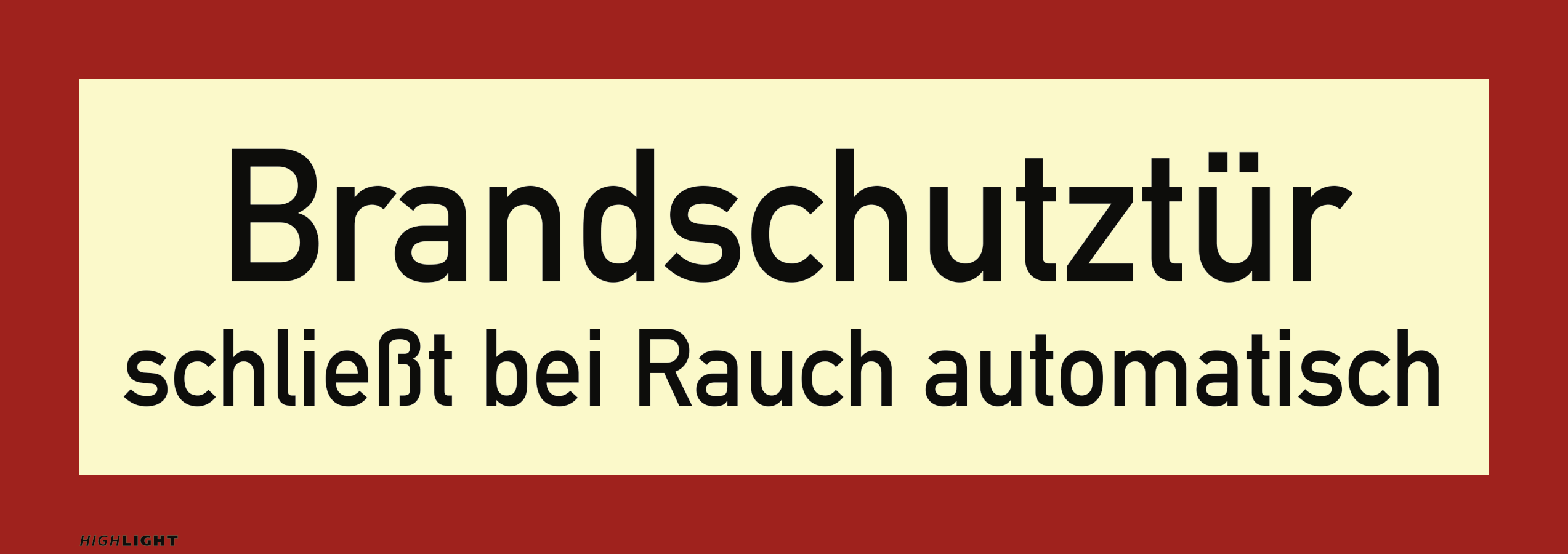 Brandschutztür schließt bei Rauch automatisch, Textschild, DIN 4066 Brandschutztür schließt bei Rauch automatisch, Textschild, DIN 4066