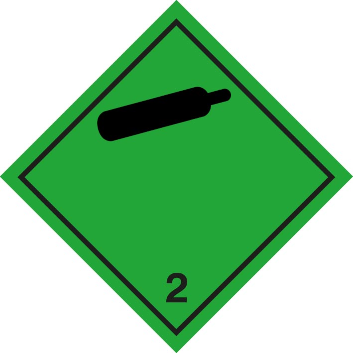 Gefahrgutetiketten Klasse 2 - Gase und gasförmige Stoffe