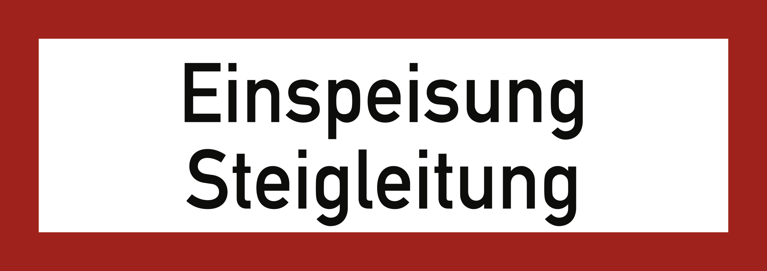 Einspeisung Steigleitung, Textschild, DIN 4066 Einspeisung Steigleitung, Textschild, DIN 4066