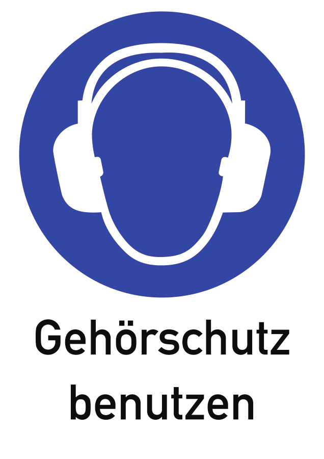 Gehörschutz benutzen, Kombischild, ISO 7010