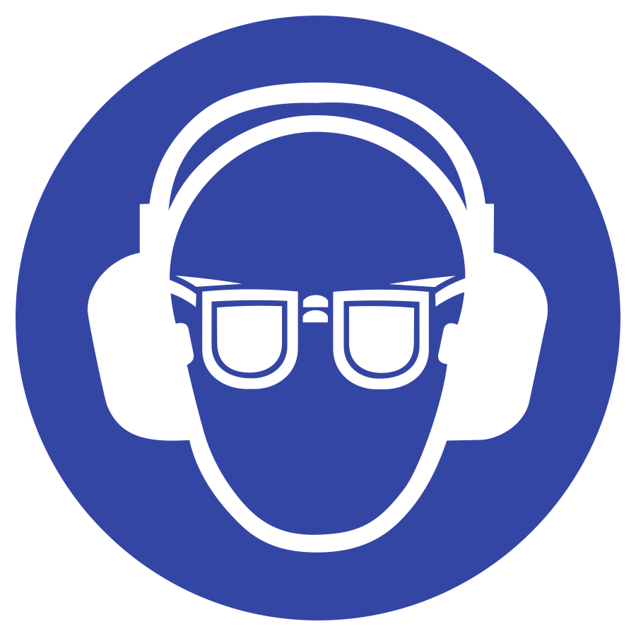 Gehörschutz und Augenschutz benutzen, Symbolschild
