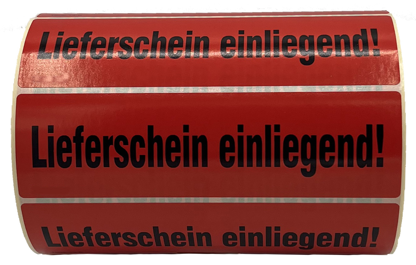 Transportetiketten Lieferschein einliegend!