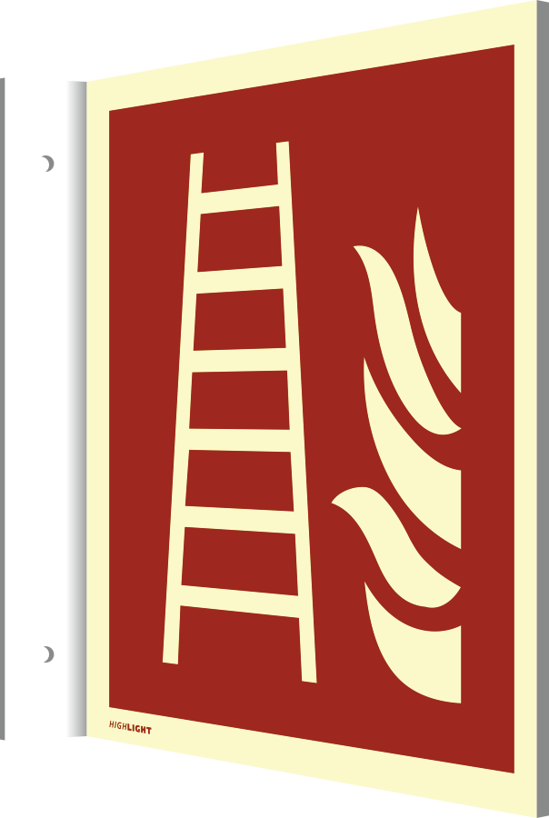 Fahnenschild Feuerleiter, Symbolschild, ISO 7010