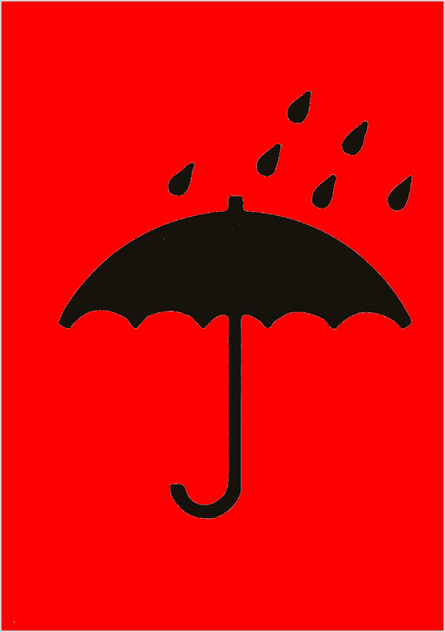 R10-07-0 Versandaufkleber Symbol "Vor Nässe schützen" (2-farbig)