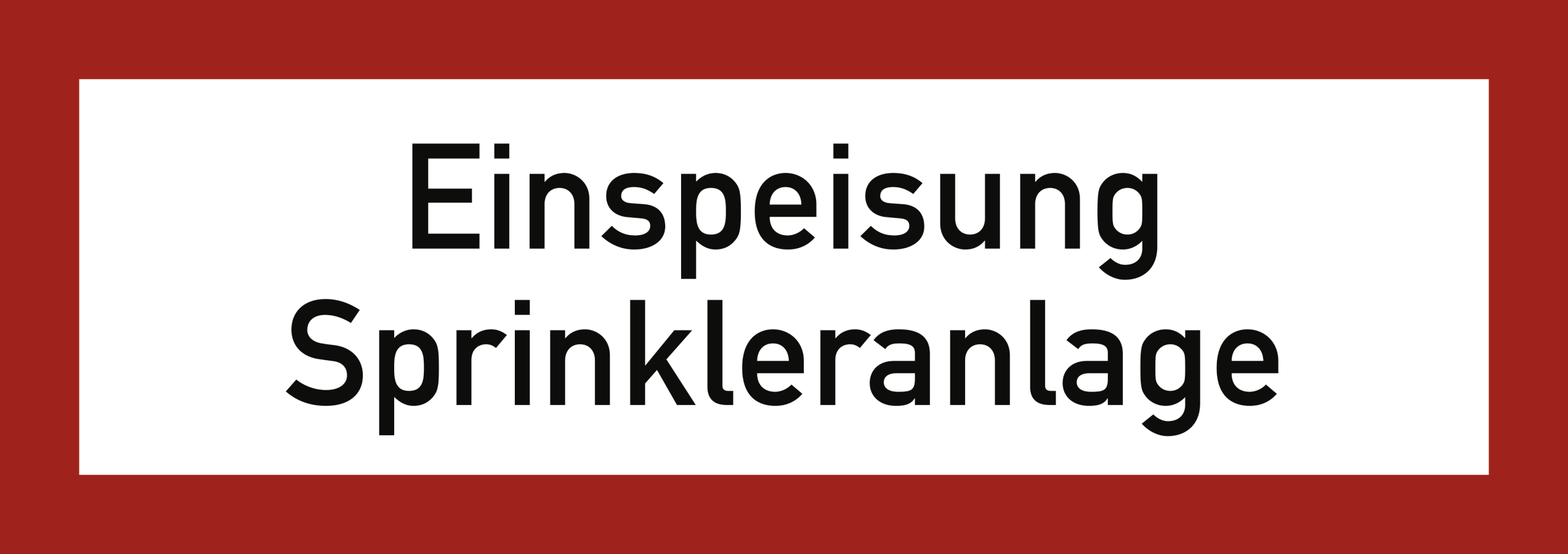 Einspeisung Sprinkleranlage, Textschild, DIN 4066 Einspeisung Sprinkleranlage, Textschild, DIN 4066