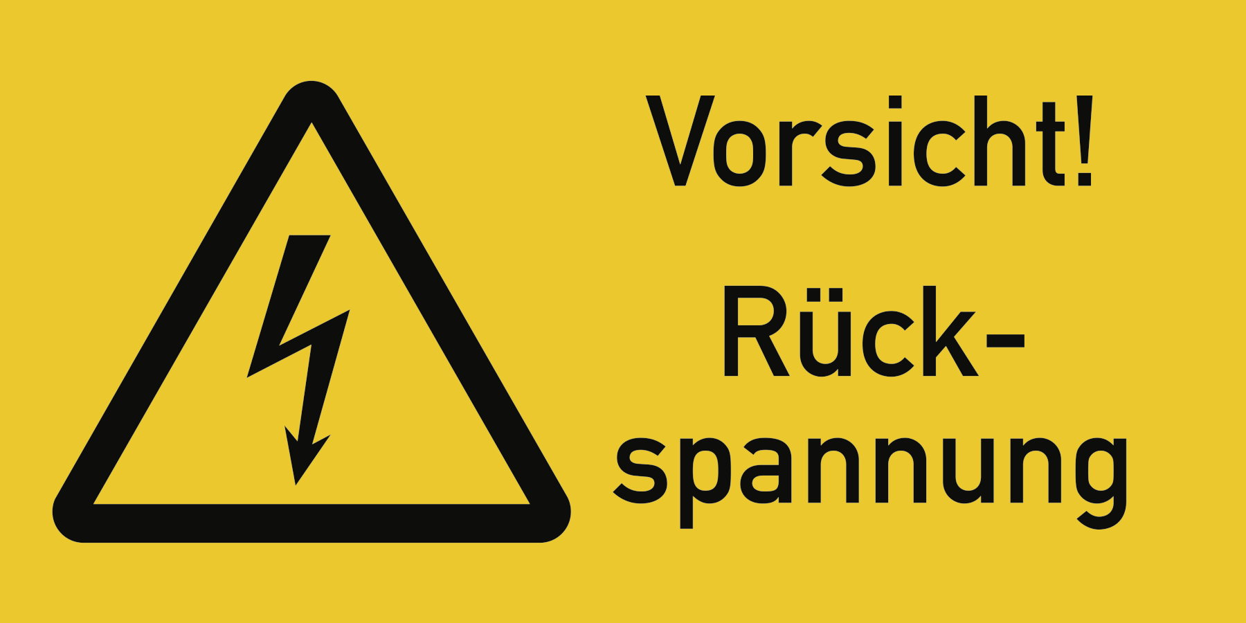 Vorsicht! Rückspannung, Verbotszeichen, ISO 7010