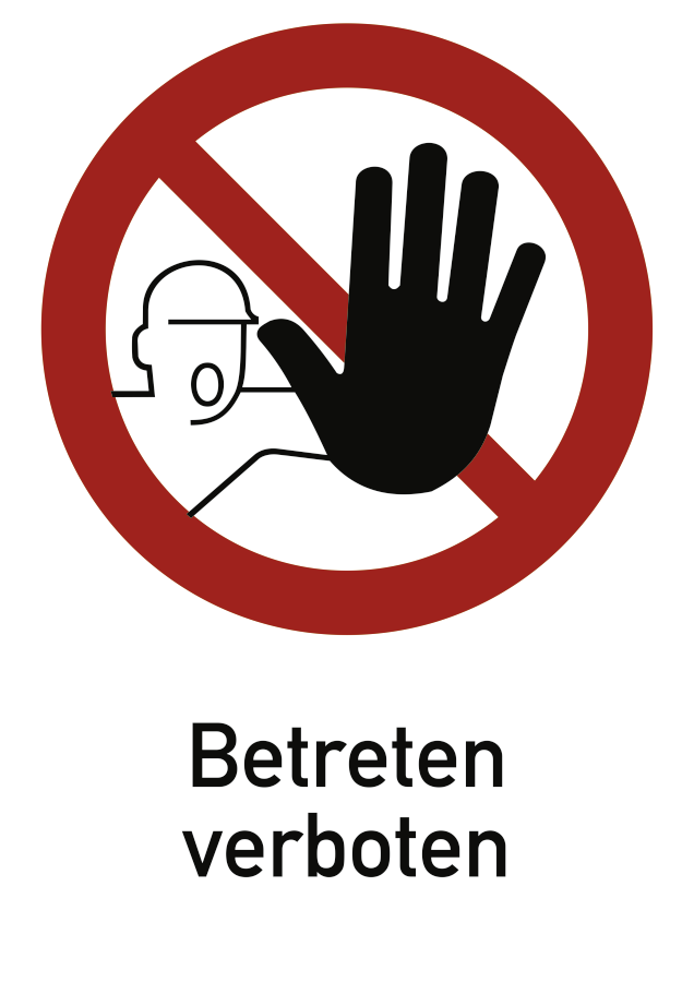 Betreten verboten, Verbotszeichen, DIN 4844-2