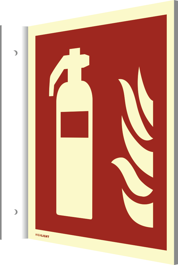 Fahnenschild Feuerlöscher, Symbolschild, ISO 7010
