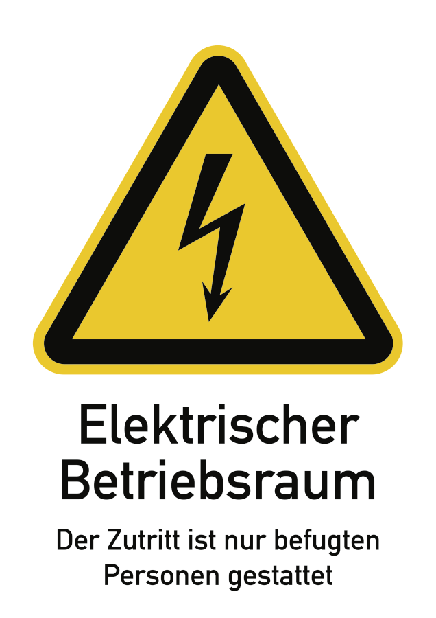 Elektrischer Betriebsraum..., Kombischild, ISO 7010