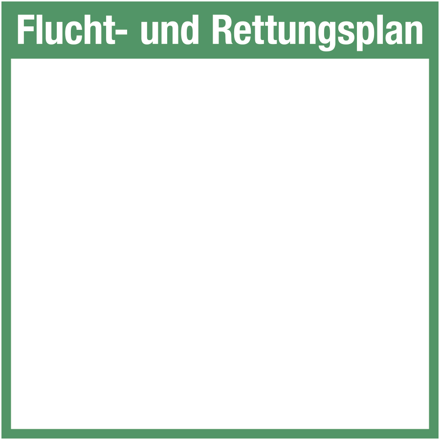 Flucht- und Rettungsplan ohne Legende 60 x 60 cm, Textschild