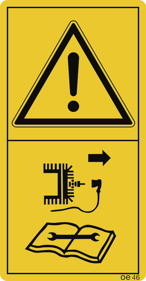 Vor Reparatur-, Wartungs- u. Reinigungsarbeiten ... (Hochformat), Warnzeichen, ISO 11684