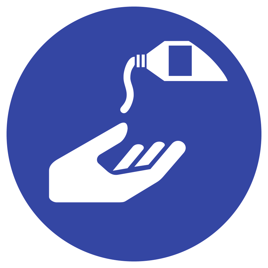 Hautschutzmittel benutzen, Symbolschild, ISO 7010