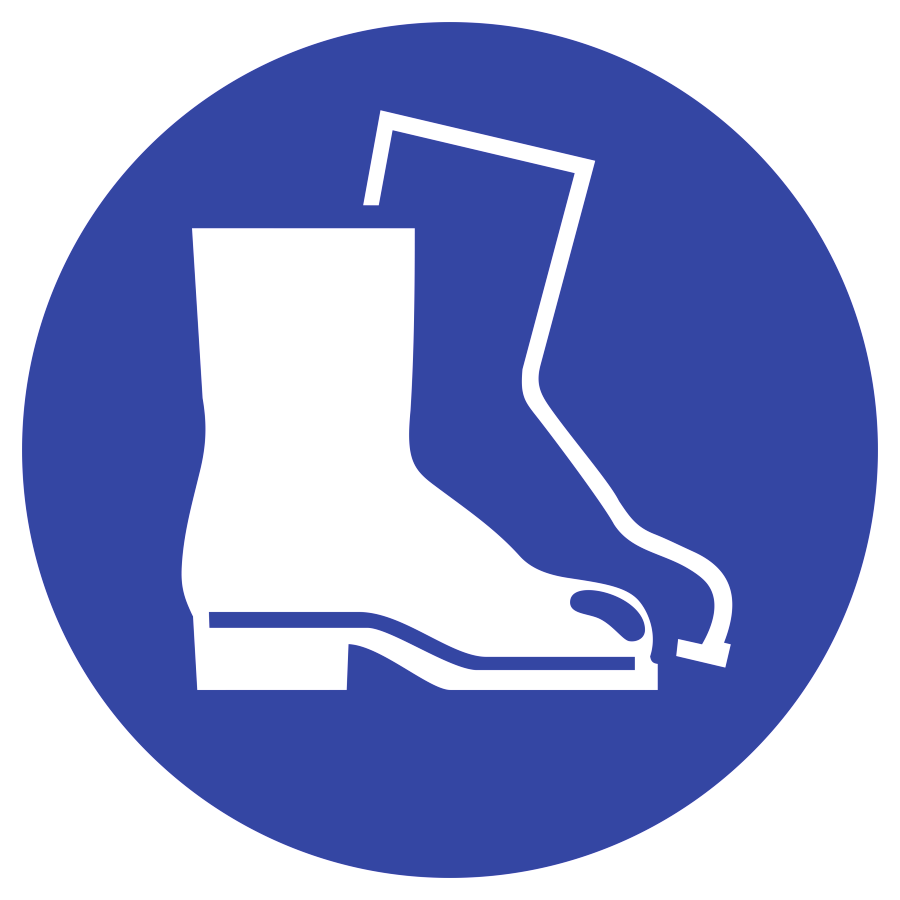 Fußschutz benutzen, Symbolschild, ISO 7010