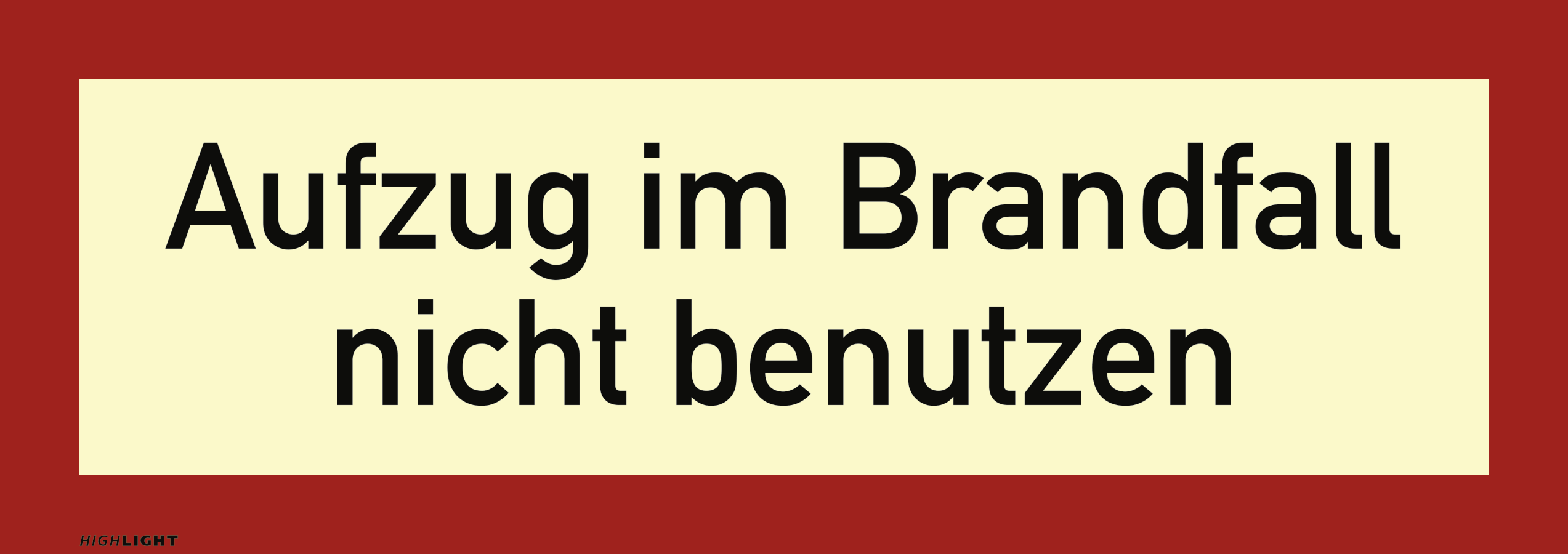 Aufzug im Brandfall nicht benutzen, Textschild, DIN 4066 Aufzug im Brandfall nicht benutzen, Textschild, DIN 4066
