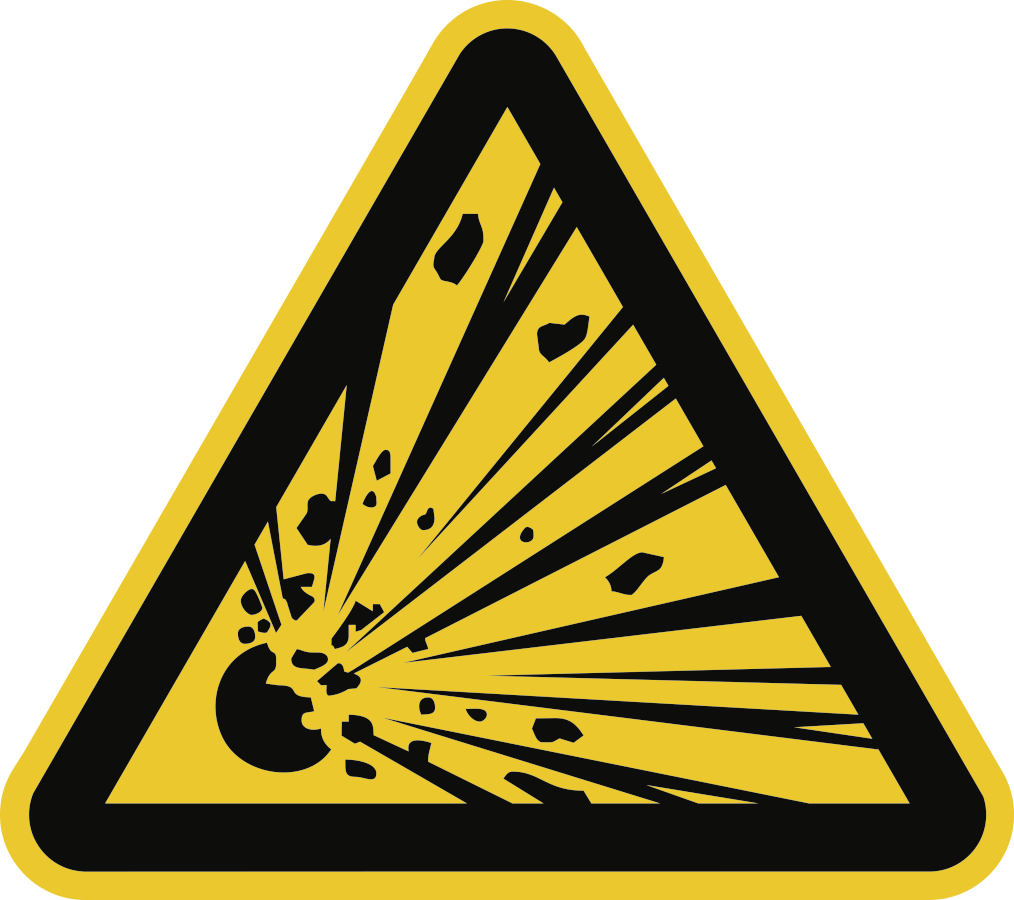 Warnung vor explosionsgefährlichen Stoffen, Warnzeichen, ISO 7010